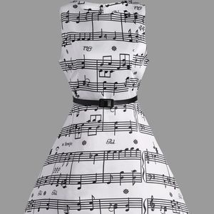 NWOT Dresslily Music Note Print Swing Party Dress